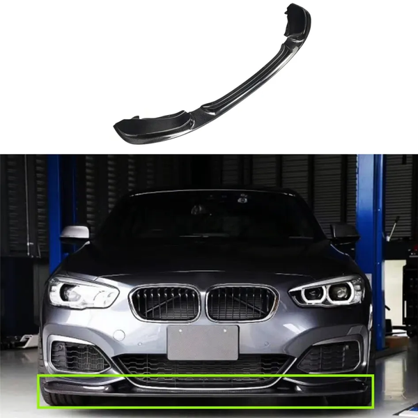 BMW 1 Series Shark Dynamic 3D Carbon Fiber Front Bumper Lip 2015-2018 LCI