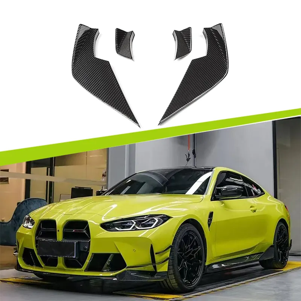 BMW M3 G80/M4 G82 Front Splitter Winglet Apron Fins - Dry Carbon Fiber VS Type