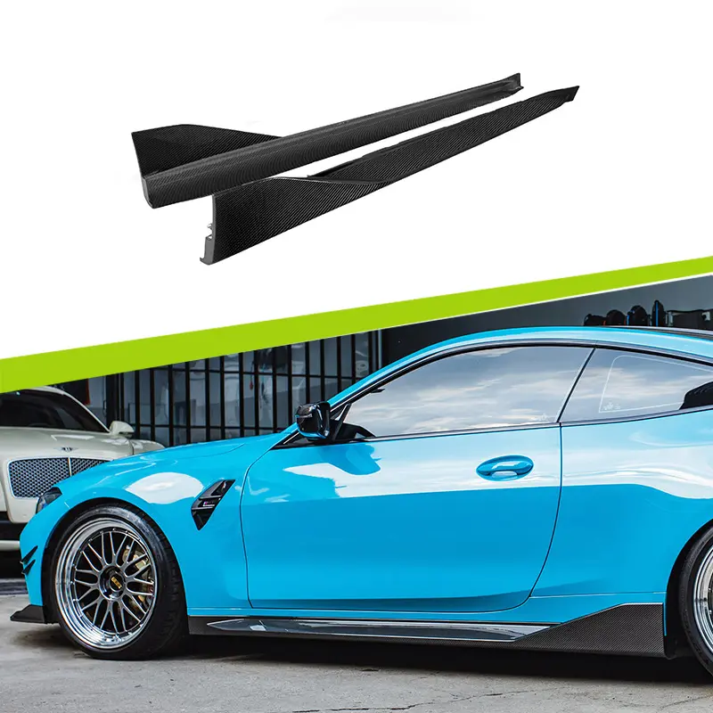 Shark Dynamic Side Skirt Extension for BMW G80 M3 - Carbon Fiber M Performance Style