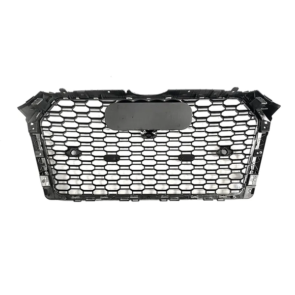 Audi A4 B9 S4 2016-2019 Honeycomb Grill - Silver RS4 Black Front Grille Mesh