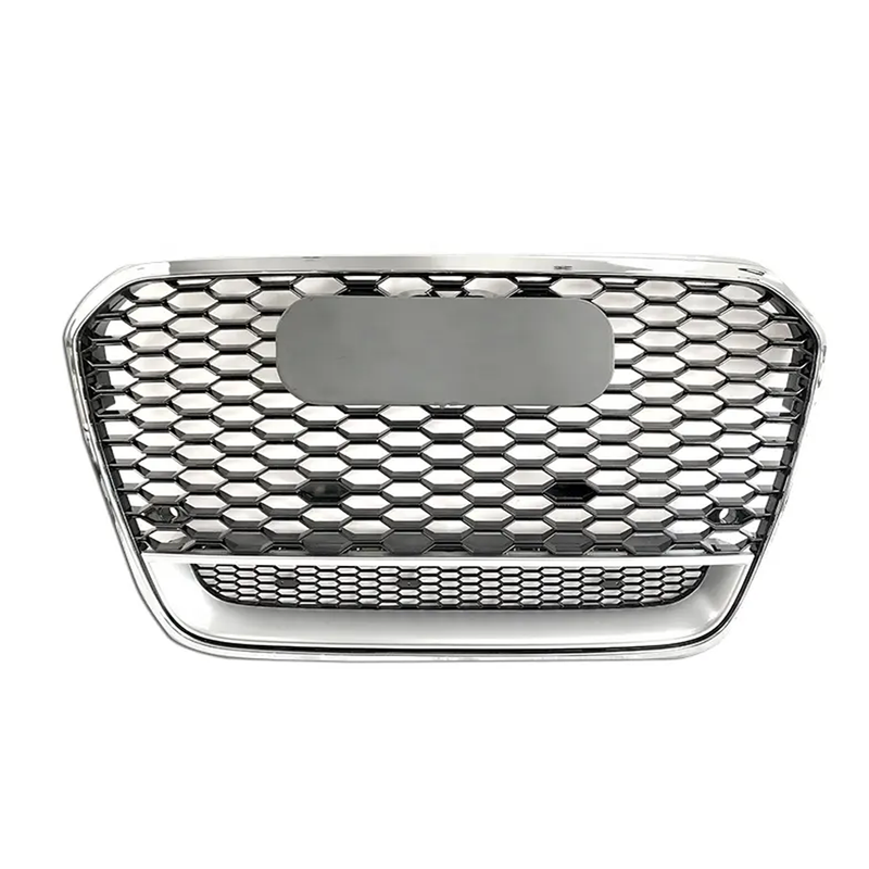 Black Honeycomb Front Grill Quattro for Audi A6 C7 S6 RS6, 2013-2015