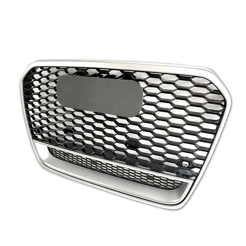 Black Honeycomb Front Grill Quattro for Audi A6 C7 S6 RS6, 2013-2015