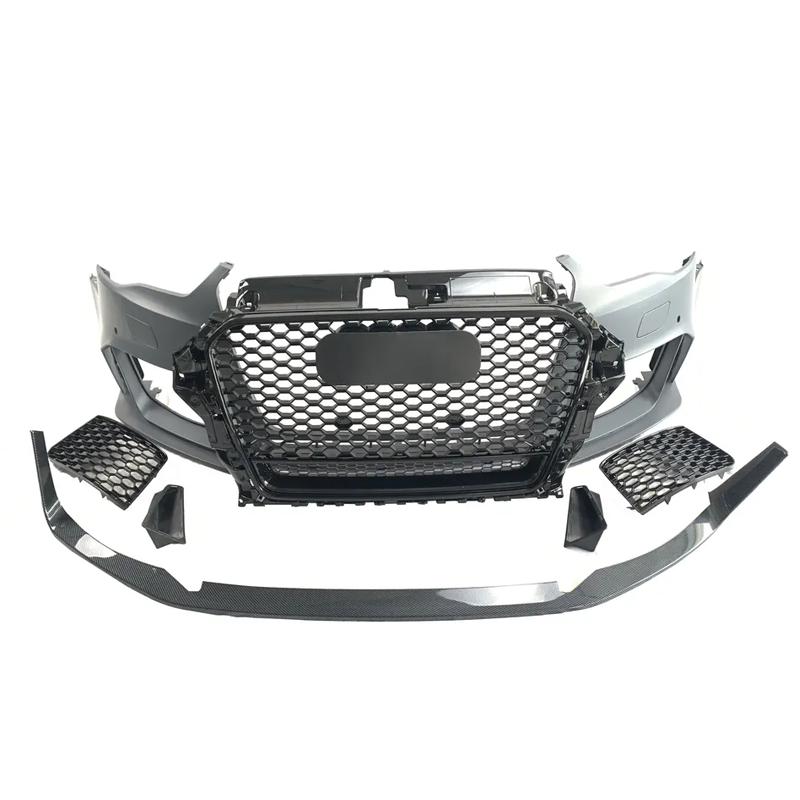 RS3 Style Bodykit Grille Front Bumper for Audi A3 8V 2013-2015 - Grey Primer PP Plastic