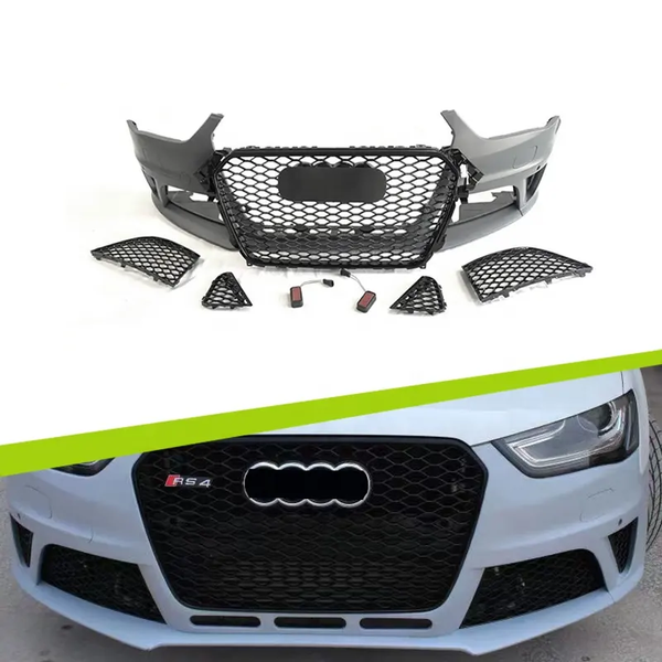 RS4 Style Body Kit: ABS Grille, Front Bumper for Audi A4 S4 2013-15 B8.5