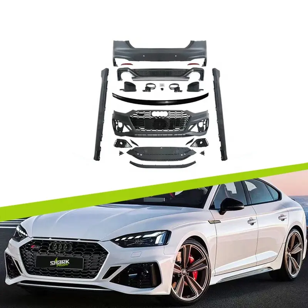 RS5-Style Upgrade Kit for Audi A5 2020-2022: Front Bumper, Side Skirt, Rear Bumper Diffuser Spoiler