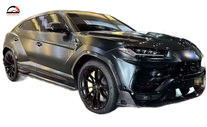 Lamborghini Urus 3K Glossy Forged Carbon Fiber Front Bumper Lip Mirror Covers Oem Style Body Kit